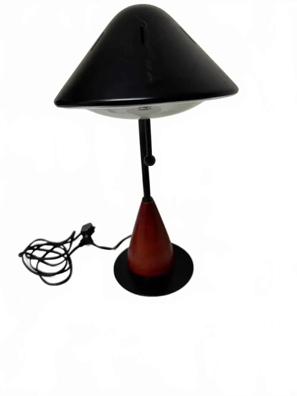 Vintage American Lighting Gooseneck Desk Lamp Black Metal Shade Cone Base Taiwan